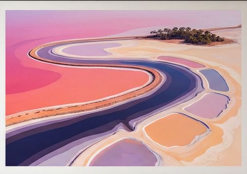 Pink salt lake